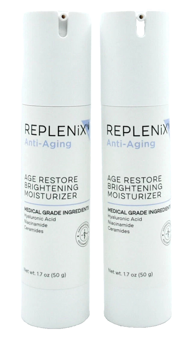 2x Replenix Age Restore Brightening Moisturizer 1.7oz Each Medical Grade NEW